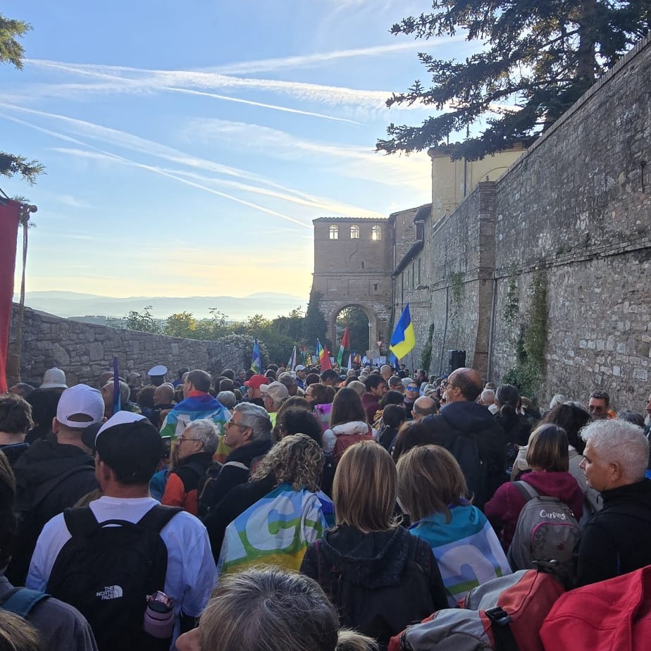 Marcia Pace Perugia-Assisi corteo Rocca di Assisi