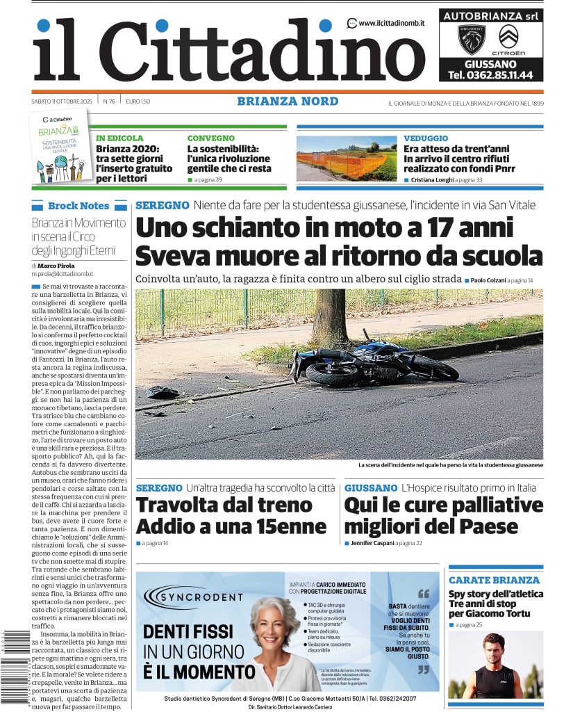 Il Cittadino prime pagine 11 ottobre 2025