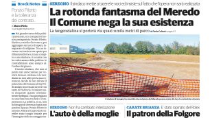 La prima pagina della edizione Brianza Nord di sabato 4 ottobre