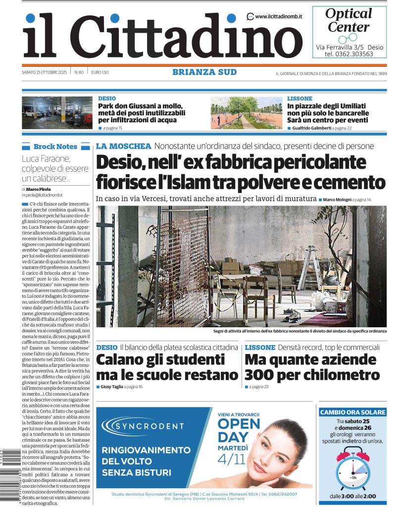 Edizioni di sabato 25 ottobre 2025 Brianza Sud