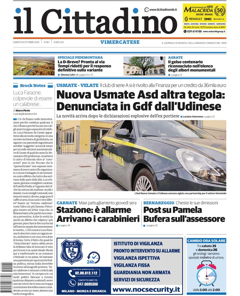 Edizioni di sabato 25 ottobre 2025 Vimercatese