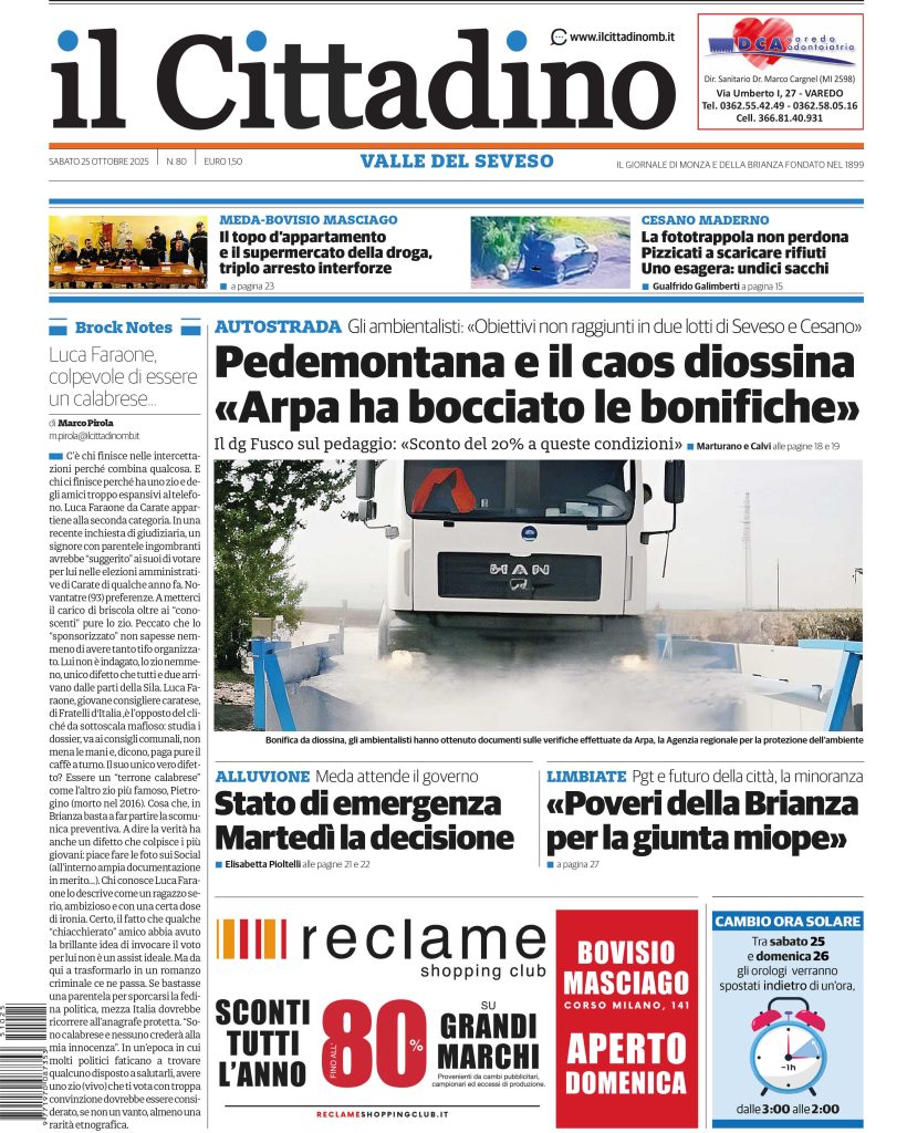 Edizioni di sabato 25 ottobre 2025 Valle del Seveso