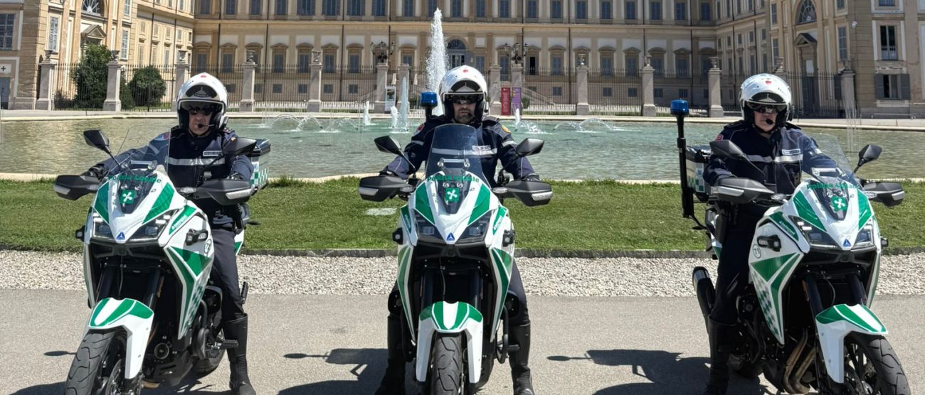 Gli agenti motociclisti della Polizia locale di Monza