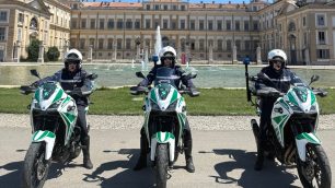 Gli agenti motociclisti della Polizia locale di Monza