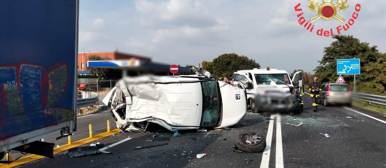 La scena dell'incidente di Vimercate