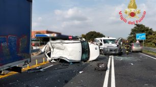 La scena dell'incidente di Vimercate