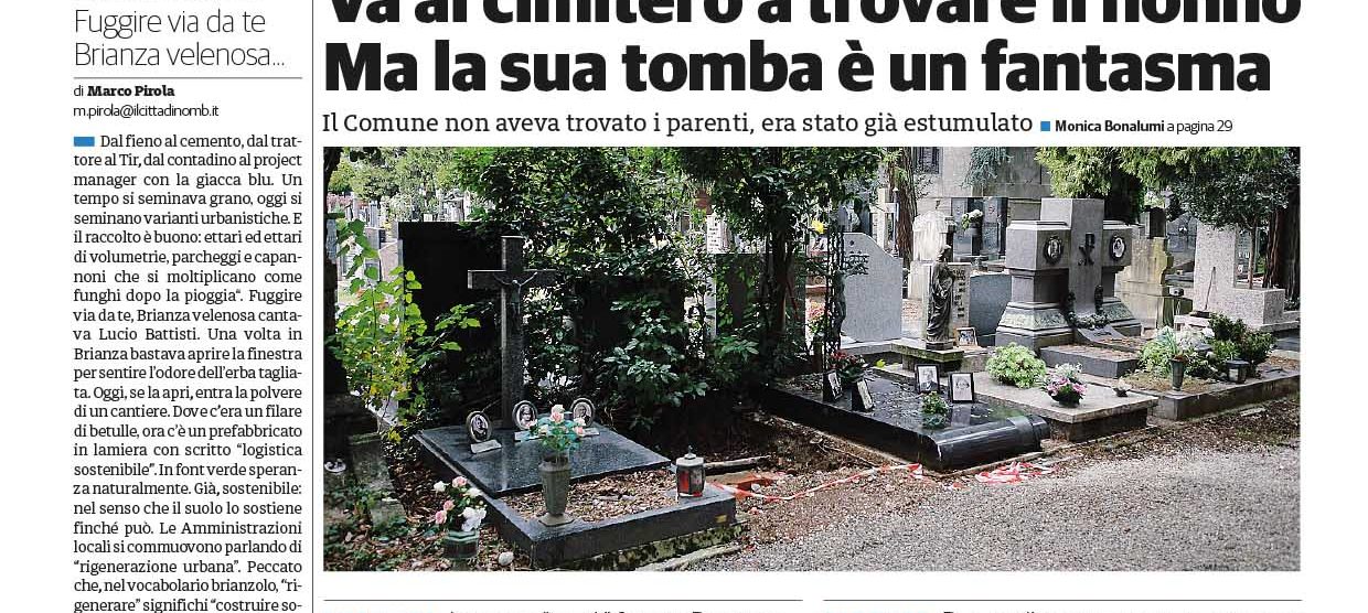 Prima pagina il Cittadino 30 ottobre 2025