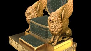 La ricostruzione del trono per l'incoronazione di Napoleone