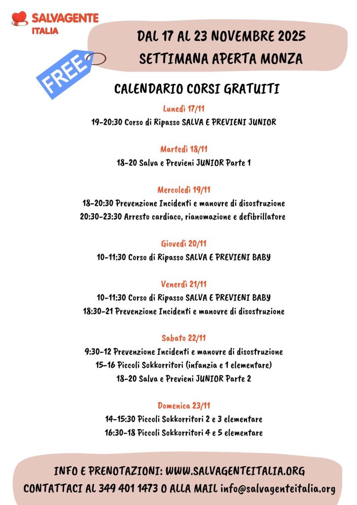 Settimana Corsi gratis  Salvagente Italia