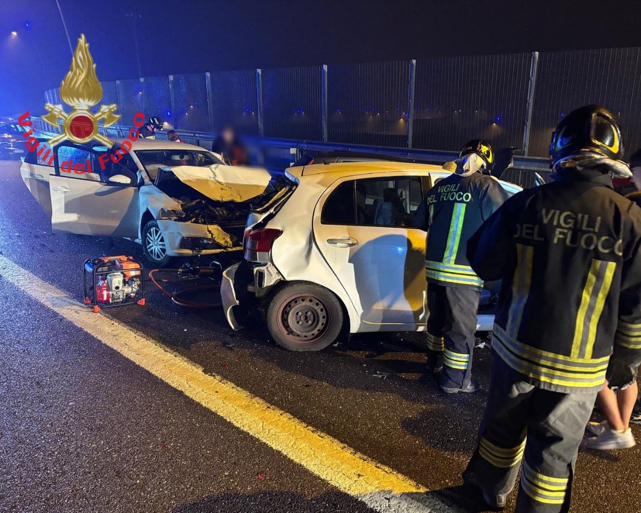 La scena dell'incidente sulla A36