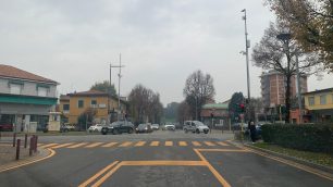 Arcore incrocio Roma Casati stazione segnaletica provvisoria