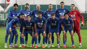 Calcio Folgore Caratese la squadra schierata a Caldiero Terme