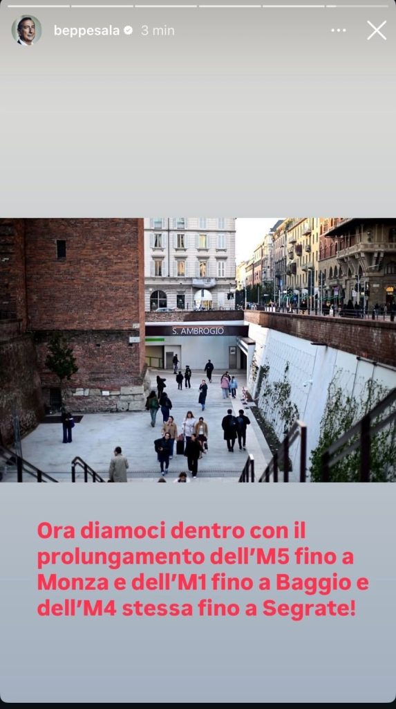 M5 sindaco Sala su Instagram intero