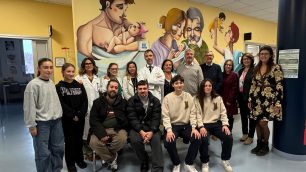 Ospedale di Desio Murales artista Sonda Ps ostetrico e sala parto foto di Gruppo
