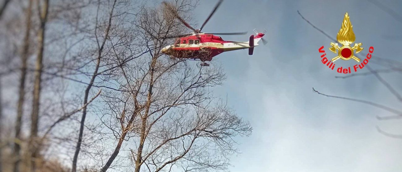 L'elicottero Drago intervenuto a Cornate d'Adda