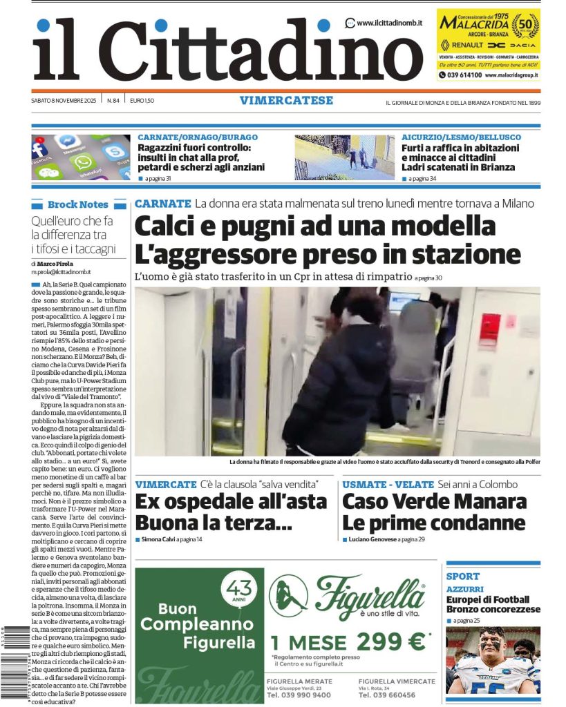 Prime sabato 8 novembre 2025