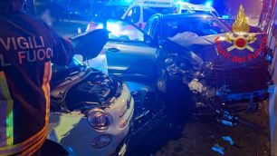La scena dell'incidente stradale a Villasanta