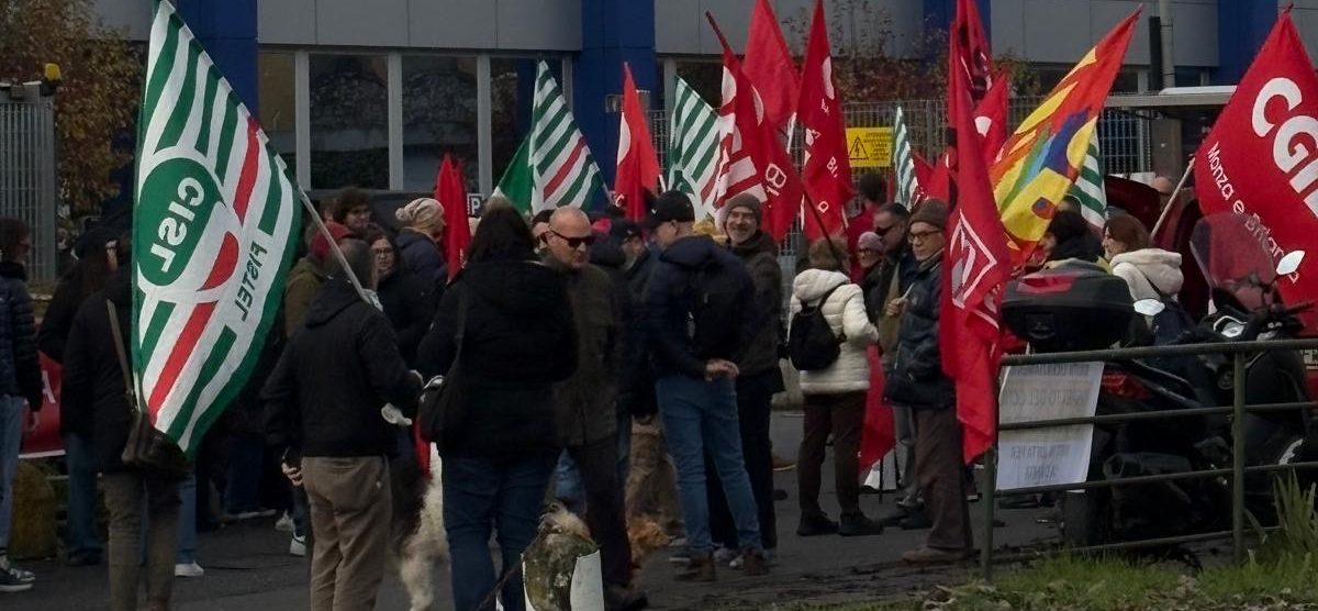 Lo sciopero alla Qvc di Brugherio