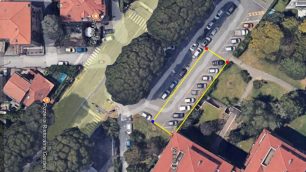 Campo base in viale Campania: il parcheggio pubblico