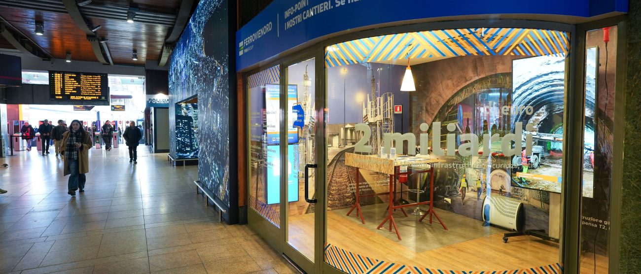 L'Info Point Cantieri di Ferrovienord a Milano Cadorna