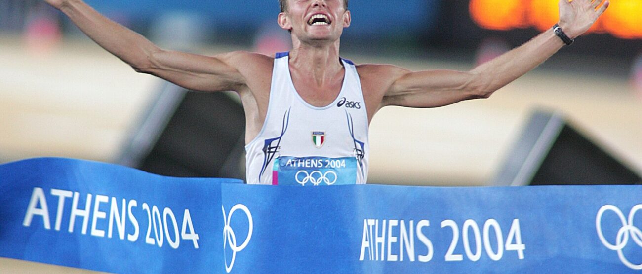 Atene 29/08/2004 Olimpiadi Stefano Baldini vincitore della maratona Olimpica - foto Colombo Giancarlo