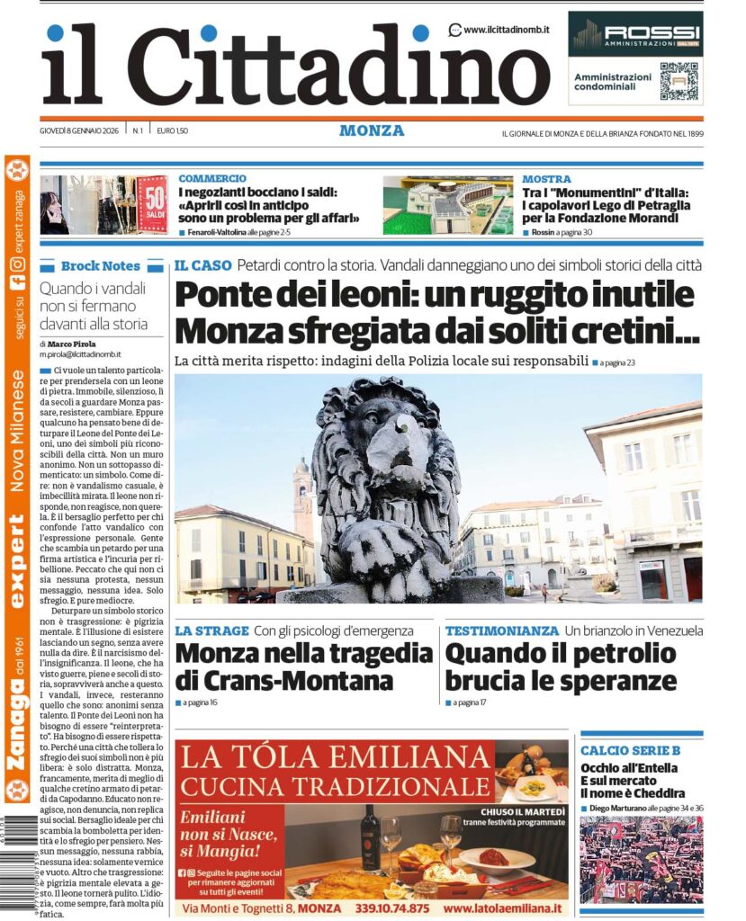Il Cittadino Monza giovedì 8 gennaio 2026
