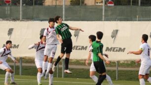 Calcio Eccellenza Una fase dela partita Vis Nova Giussano - Vergiatese