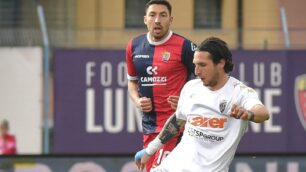 Calcio Renate Delcarro Andrea (maglia bianca) in azione