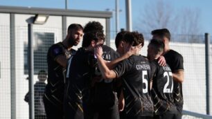 Calcio Serie D Festa dei calciatori AC Leon per il successo sulla Nuova Sondrio