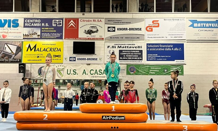 Ginnastica Casati Arcore Manzoni Margherita primo gradino podio 2026