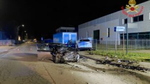 Incidente frontale Meda - foto Vigili del fuoco