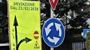 Macherio deviazione cantiere Brianzacque viale Regina Margherita