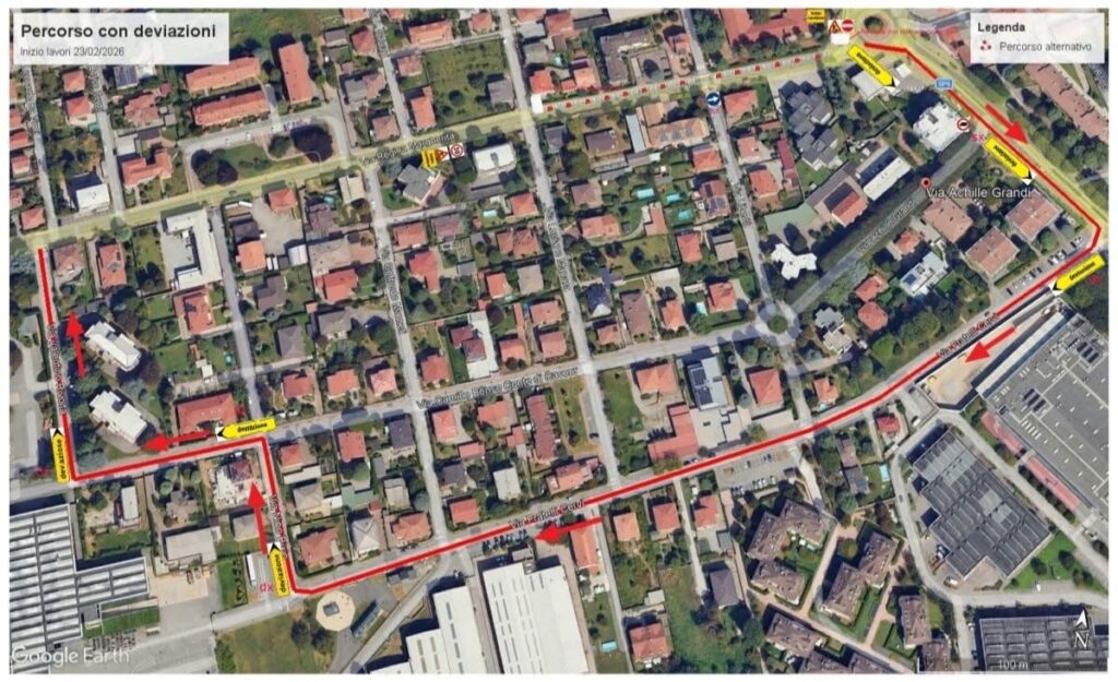 Macherio mappa cantiere Brianzacque viale Regina Margherita