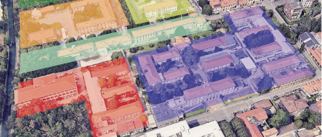 L'area dell'ospedale Vecchio di Monza e la sua suddivisione