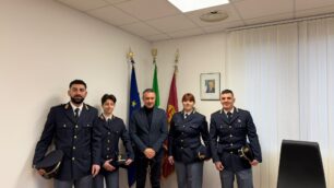 I nuovi viceispettori accolti dal questore Giovanni Cuciti
