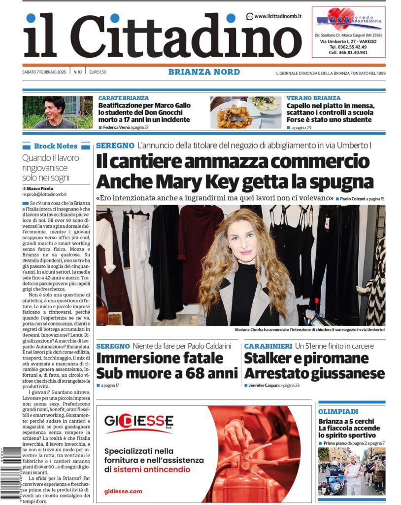 Il Cittadino 7 febbraio prima pagina Brianza nord