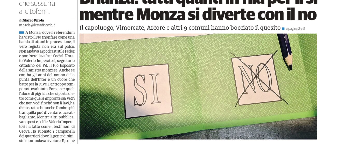 Il Cittadino prima Monza 26 marzo 2026