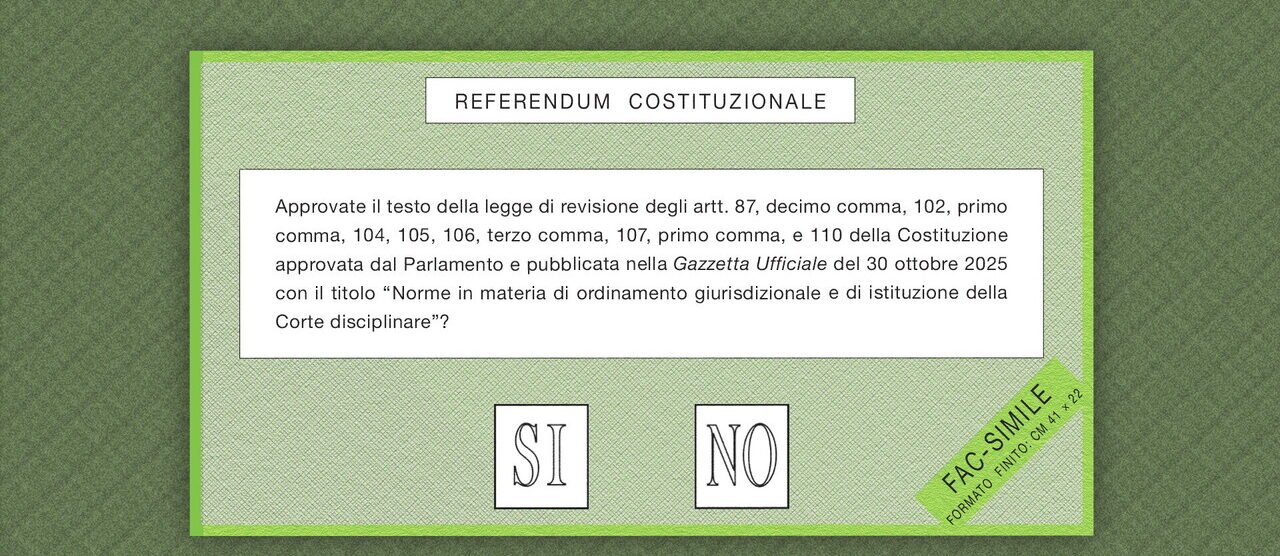 La scheda del referendum costituzionale del 2026