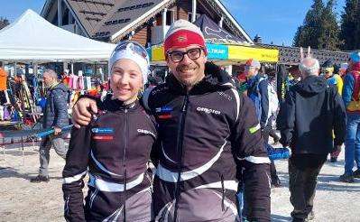 5eregno sci di fondo Broggini Lucia con papà Pietro