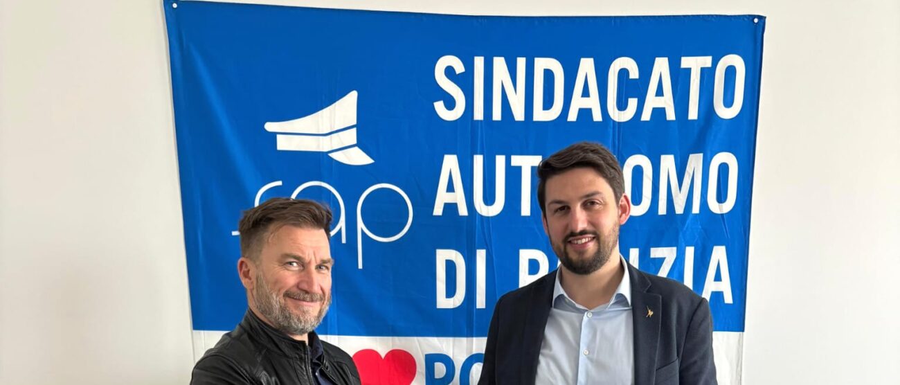 Alessandro Corbetta e Alberto Valsecchi, segretario provinciale del SAP (Sindacato Autonomo di Polizia) di Monza e Brianza.