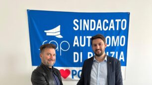Alessandro Corbetta e Alberto Valsecchi, segretario provinciale del SAP (Sindacato Autonomo di Polizia) di Monza e Brianza.