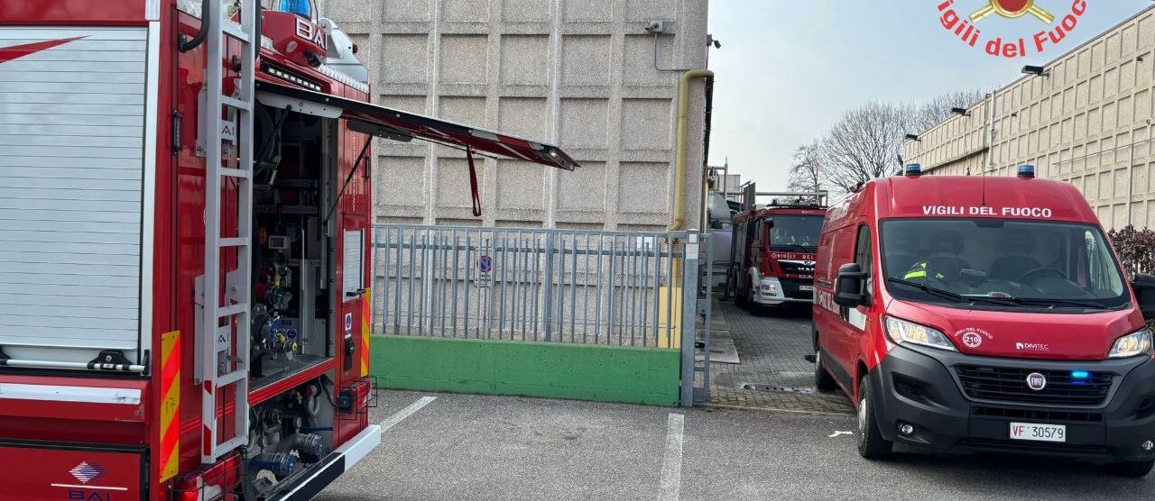 I vigili del fuoco a Cavenago di Brianza