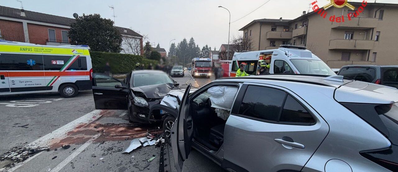 La scena dell'incidente accaduto a Besana