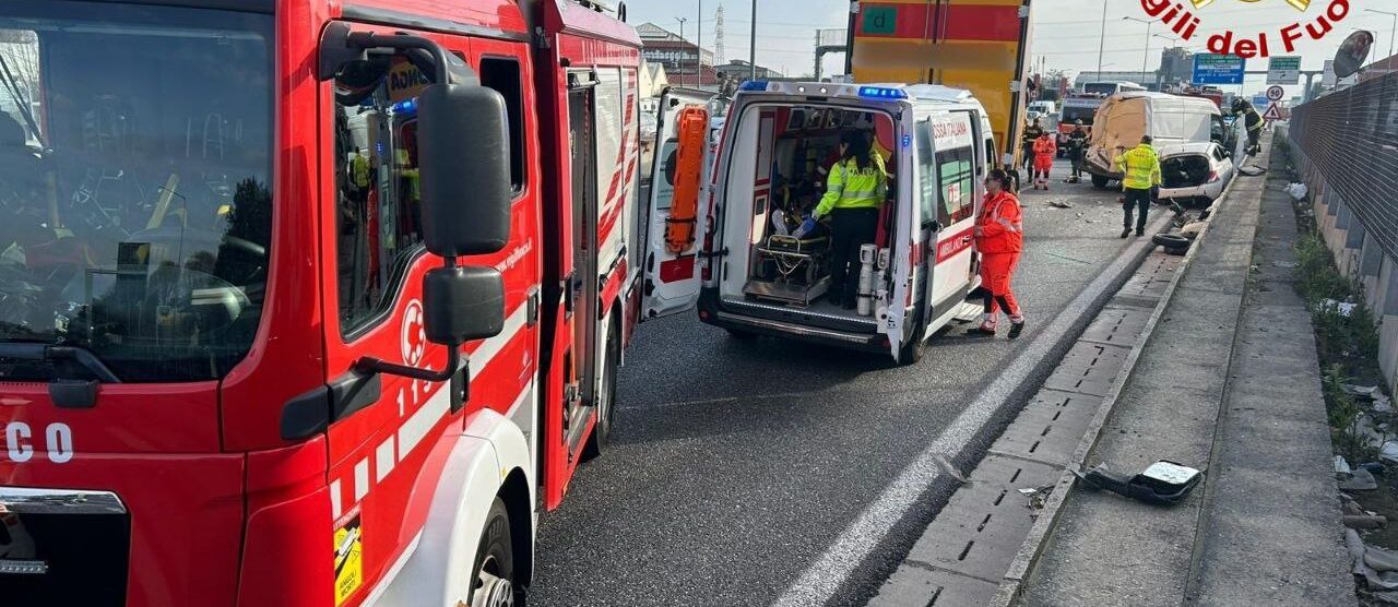 La scena dell'incidente sulla Valassina a Monza