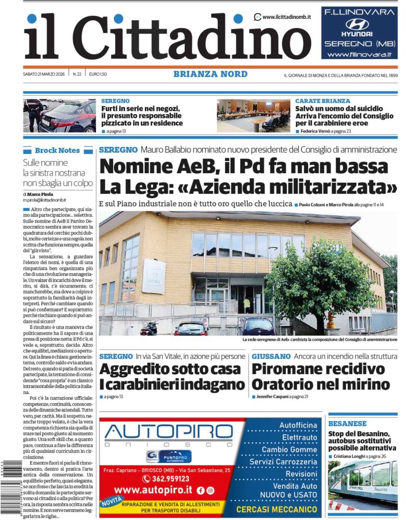 Il Cittadino prima BN 21 marzo 2026