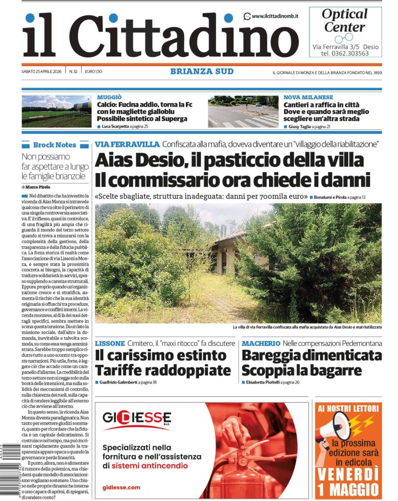 Il Cittadino prima pagina 25 aprile 2026 BS