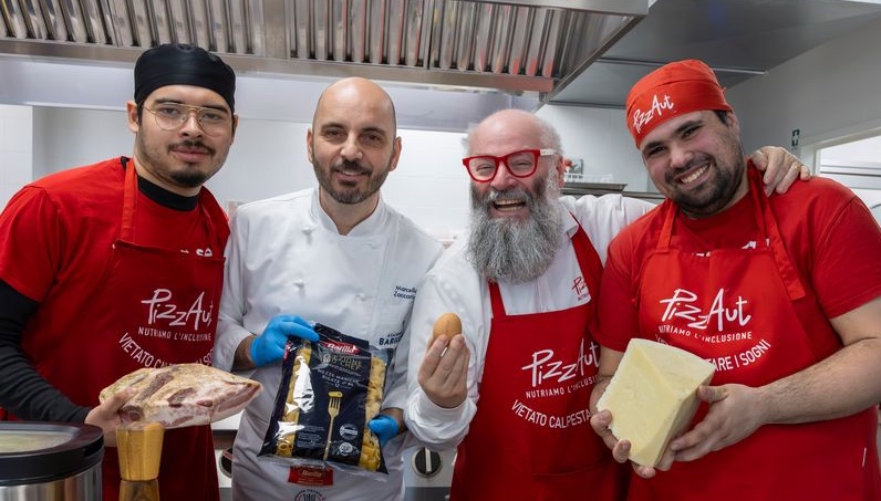 Pizzaut Barilla CareBonara Staff Acampora e chef Zaccaria