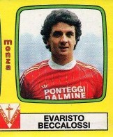 Calcio Monza Evaristo Beccalossi figurina Panini