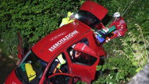 ProLab 2026 Esercitazione Protezione civile auto nel Lambro a Villasanta