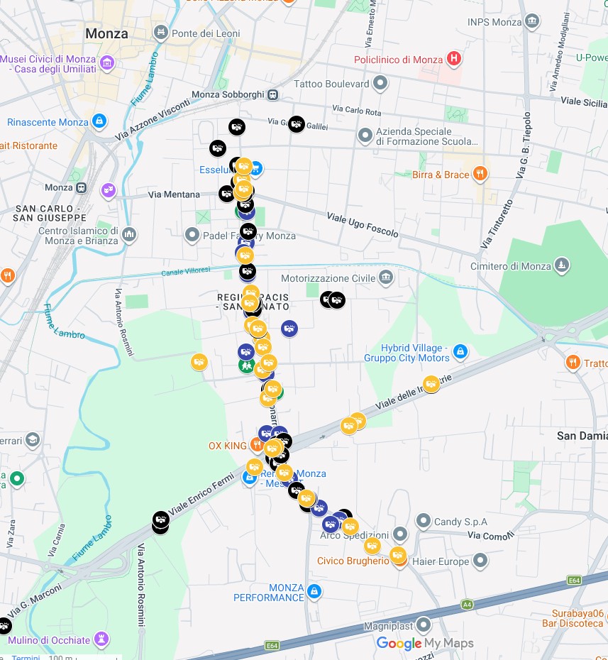 Monza via Buonarroti mappa aggiornata